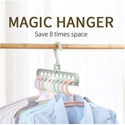 10pcs Random Color Nine-Hole Rotating Multi-Function Folding Hanger Clothes Coat Hanger Baby Hangers Hangers for Clothes Kids Hangers Closet Rod