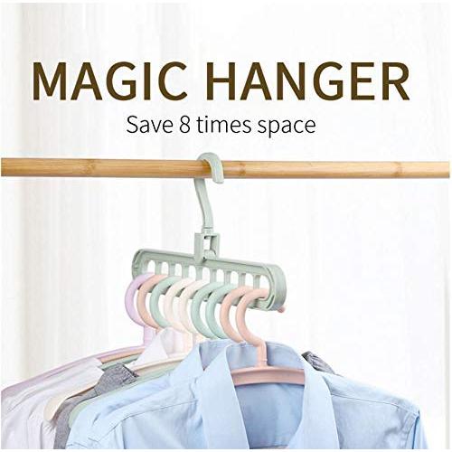 10pcs Random Color Nine-Hole Rotating Multi-Function Folding Hanger Clothes Coat Hanger Baby Hangers Hangers for Clothes Kids Hangers Closet Rod
