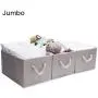 JS HOME Foldable Basket Organizer Bin, Polyester Storage Boxes with Strong Cotton Rope Handle, Grey, Jumbo, 3-Pack JS HOME Foldable Basket Organizer Bin, Polyester Storage Boxes with Strong Cotton Rope Handle, Grey, Jumbo, 3-Pack