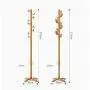 JPYMJ Standing Coat Rack Tree Stylish Wooden Hat Coat Rail Stand Rack Clothes Jacket Umbrella Storage Hanger Organiser 175CM(Wood Color) (Color : B)