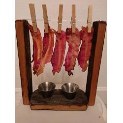 bacon hanger,bacon rack,wood clothesline bacon display.