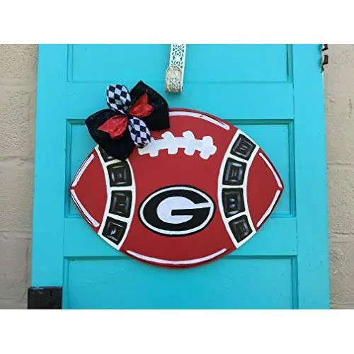 Georgia bulldogs football door hanger wreath go dawgs