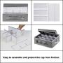China Storage Boxes for Dinnerware,Tea Cups and Mugs with Lid and Handles, Primum Polyester fabric with Felt Plate Dividers,Set of 4 Grey