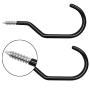 Bike Hooks, Esfun 12 Pack Heavy Duty Bike Hanger Wall Ceiling Bike Storage Hooks with 12 Pack Bolts for Garage - Fits All Type Bicycle, Easy On/Off - Black