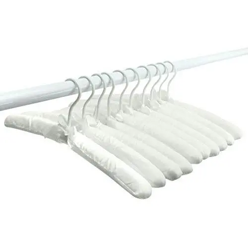 Evelots Anti Slip-Hangers-Satin-Padded-Heavy Duty-Coats-Jackets-Ivory-Set/10 Evelots Anti Slip-Hangers-Satin-Padded-Heavy Duty-Coats-Jackets-Ivory-Set/10