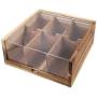 Acacia Wood Tea Bag Organizer Storage, 6 Compartments Tea Chest Boxes with Acrylic Transparent Hinged Lid By HTB Acacia Wood Tea Bag Organizer Storage, 6 Compartments Tea Chest Boxes with Acrylic Transparent Hinged Lid By HTB