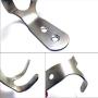 Hometu Stainless Steel Double Prong Robe Hook Coat Hanger Heavy Duty Retro Cloth Hanger Wall Mounted Hook 4Sets