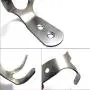 Hometu Stainless Steel Double Prong Robe Hook Coat Hanger Heavy Duty Retro Cloth Hanger Wall Mounted Hook 4Sets