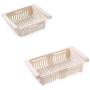 MOGOI Retractable Fridge Drawer Organizer, Kitchen Refrigerator Fridge Storage Boxes Keep Fridge Tidy Shelf Holder Food Container Baskets Storage Containers Magnet Set for Fruits Drink Juice Vegetables