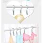 Mexidi 3 Pcs Portable Laundry Hanger Clothespins with Spring Clip Hooks, Outdoor Plastic Hanger Drying Clothing, Drying Clips, Clothes Pins, for Home or Travel -Air Dry and Drip Dry (Green)