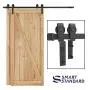 SMARTSTANDARD 6.6ft Bypass Sliding Barn Door Hardware Kit - Upgraded One-Piece Flat Track for Double Wooden Doors - Smoothly &Quietly - Easy to Install -Fit 36"-40" Wide Door Panel(J Shape Hanger) SMARTSTANDARD 6.6ft Bypass Sliding Barn Door Hardware Kit - Upgraded One-Piece Flat Track for Double Wooden Doors - Smoothly &Quietly - Easy to Install -Fit 36"-40" Wide Door Panel(J Shape Hanger)