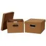 Household Essentials 10KDGG Collapsible Fabric Storage Boxes with Lid, 2 Pack, Ginger, Brown
