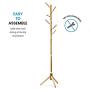 CHENNAO High-Grade Wooden Tree Coat Rack Stand, 6 Hooks - Super Easy Assembly NO Tools Required - 3 Adjustable Sizes Free Standing Coat Rack, Hallway/Entryway Coat Hanger Stand for Clothes, Suits, Acc