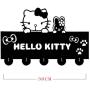 LYX Hello Kitty Cat Silhouette Wooden Hanger Christmas Unique Gift Clothes Hat Key Hook/Coat Rack/Wall Hook Modern Home Decoration Wall Stickers Kitchen Bathroom Towel Hook,Black Wall Mounted Hook