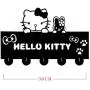 LYX Hello Kitty Cat Silhouette Wooden Hanger Christmas Unique Gift Clothes Hat Key Hook/Coat Rack/Wall Hook Modern Home Decoration Wall Stickers Kitchen Bathroom Towel Hook,Black Wall Mounted Hook