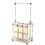 Seville Classics Mobile 3-Bag Reinforced Heavy-Duty Laundry Hamper Sorter Cart /w Clothes Rack