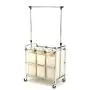 Seville Classics Mobile 3-Bag Reinforced Heavy-Duty Laundry Hamper Sorter Cart /w Clothes Rack