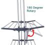 MIZGI 3 Tier Rolling Clothes Drying Rack Clothes Garment Rack Laundry Rack with Foldable Wings Shape Indoor/Outdoor Standing Rack Stainless Steel Hanging Rods - Gray & Electroplate (Gray) MIZGI 3 Tier Rolling Clothes Drying Rack Clothes Garment Rack Laundry Rack with Foldable Wings Shape Indoor/Outdoor Standing Rack Stainless Steel Hanging Rods - Gray & Electroplate (Gray)