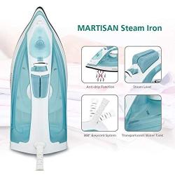 MARTISAN SG-6007 Steam Iron Non-Stick Soleplate Iron,Variable Temperature and Steam Control, Anti-Drip, Rapid Heating, Light Green