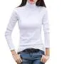 Toimothcn Womens Cotton Sweater Tops Blouse Long Sleeve Turtleneck Stretch Casual Bottoming Top