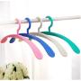 10pcs Random Color Strong Anti-Slip Wide Shoulder Plastic Shirts Clothes Hanger,Half-Moon Arched Simple Design Colorful Coats Hanger Rack