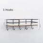 yodaliy Storage Rack Decoration Wall Mounted Kitchen Simple Cloth Hanger with Hook Wooden Iron Shelf Bedroom Office Holder DIY Home