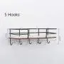 yodaliy Storage Rack Decoration Wall Mounted Kitchen Simple Cloth Hanger with Hook Wooden Iron Shelf Bedroom Office Holder DIY Home
