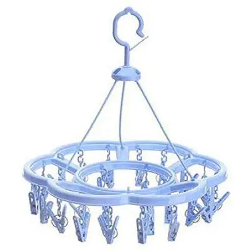 ASTRQLE 1PCS 24Clips Blue Plastic Foldable Round Shape Clip Drip Clothesline Laundry Drying Rack with Pegs Underwear Socks Drying for Clothes Hanger ASTRQLE 1PCS 24Clips Blue Plastic Foldable Round Shape Clip Drip Clothesline Laundry Drying Rack with Pegs Underwear Socks Drying for Clothes Hanger