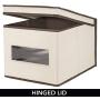 mDesign Soft Stackable Fabric Closet Storage Organizer Holder Boxes Bin with Clear Window, Attached Hinged Lid - Bedroom, Hallway, Entryway, Bathroom - Large, 2 Pack - Cream/Espresso Brown mDesign Soft Stackable Fabric Closet Storage Organizer Holder Boxes Bin with Clear Window, Attached Hinged Lid - Bedroom, Hallway, Entryway, Bathroom - Large, 2 Pack - Cream/Espresso Brown