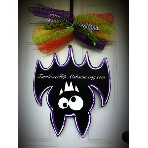 Halloween Bat door hanger spooky wreath