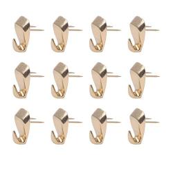 LEE House Double Needle Push Pin Hanger,Golden Plating Finish,Piece 12