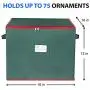 ProPik Holiday Ornament Storage Boxes Organizer Chest, Holds Up to 75 Ornaments Balls Divided On 3 Trays with Dividers to Organize Durable 600D Oxford Material (Green) ProPik Holiday Ornament Storage Boxes Organizer Chest, Holds Up to 75 Ornaments Balls Divided On 3 Trays with Dividers to Organize Durable 600D Oxford Material (Green)