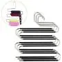 DNJKSA 5 Layers S Shape Multifunctional Clothes Hangers Pants Storage Hangers Cloth Rack Multilayer Storage Cloth Hanger(2 Pieces/Lot)(Random Color)