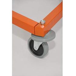 Only Hangers GR400EH Only Commercial Grade Double Bar Rolling Z Rack with Nesting Orange Base