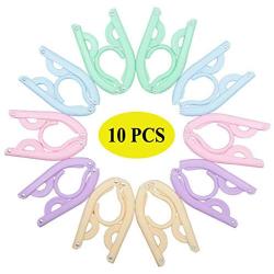 Puchin 10 PCS Travel Hangers Folding Hangers Portable Clothes Hangers Foldable, Non-Slip, Lightweight for Home and Travel