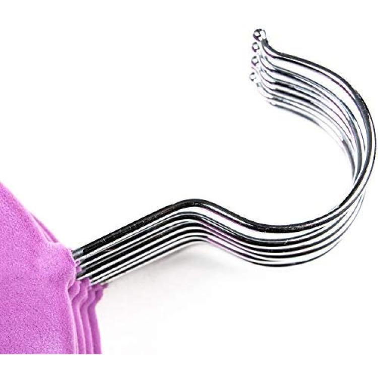 PeiQiH 10 Pack Adult Velvet Clothes Hangers, Not-Slip Notched 360 degree  Swivel Hook Ultra Thin