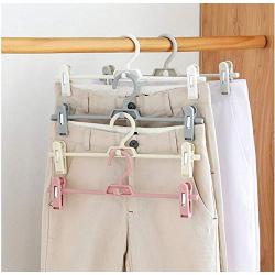 10pcs Random Color Multifunction Plastic Non-Slip Clothes Hanger Skirt Kid Clothes Stand Colorful Clothes Hanger for Baby Child