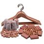 Wahdawn Strong Aromatic Cedar Hangers Blocks for Clothes Storage Natural Useful Cedar Balls Chips Sachets for Drawers Fresh Scent Closets Deodorizer and Moths Away Valuable 124 Items