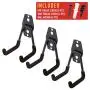 3pcs Garage Hanger Hooks for Hanging Ladder Hose Extension Cord Shovel Bike Chair Garden Tools, [UPGRADE VERSION] Wall Mount Organizer Storage Holder with Longer Screws Included and Anti Slip Rubber