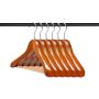 A1 Hangers Cherry wooden hangers (Set of 6) Extra Thick clothes hangers for coat hanger and suit hangers