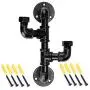 Sumnacon Heavy Duty Industrial Pipe Coat Hook Rack - Rustic Metal Clothes Holder Hanger with Hardware, Wall Mounted Iron Bath Grab Bar for Home, Office, Electroplated Black Finish Sumnacon Heavy Duty Industrial Pipe Coat Hook Rack - Rustic Metal Clothes Holder Hanger with Hardware, Wall Mounted Iron Bath Grab Bar for Home, Office, Electroplated Black Finish