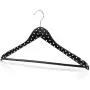 HANGERWORLD 20 Black Polka Dot 17.7inch Wooden Notched Coat Clothes Garment Pants Bar Hangers HANGERWORLD 20 Black Polka Dot 17.7inch Wooden Notched Coat Clothes Garment Pants Bar Hangers