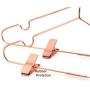 10PS 42cm Rose Copper Gold Shiny Steel Wire clothes Clips Hanger Coat Clothes Garment Hangers with Pants Bar Fit Closet Hangers