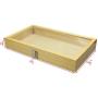 Mooca Wood Glass Top Jewelry Display Case, Wooden Jewelry Tray for Collectibles, Home Organization Storage Boxes with Black 50 Gem and Bead Storage Jars