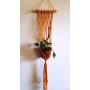 Macrame boho wall Plant Hanger for indoor and patio, knotted wall plant hanger flower pot holder,macrame pod-40 L&quotx7W"