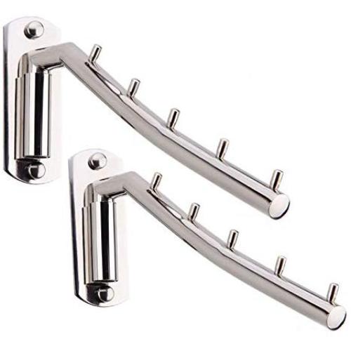 Adromy Folding Wall Mounted Clothes Hanger, Stainless Steel Clothes Holder Swing Arm Closet Drying Rack Clothing Hanging System Heavy Duty Closet Storage Organizer 2 Pack Adromy Folding Wall Mounted Clothes Hanger, Stainless Steel Clothes Holder Swing Arm Closet Drying Rack Clothing Hanging System Heavy Duty Closet Storage Organizer 2 Pack