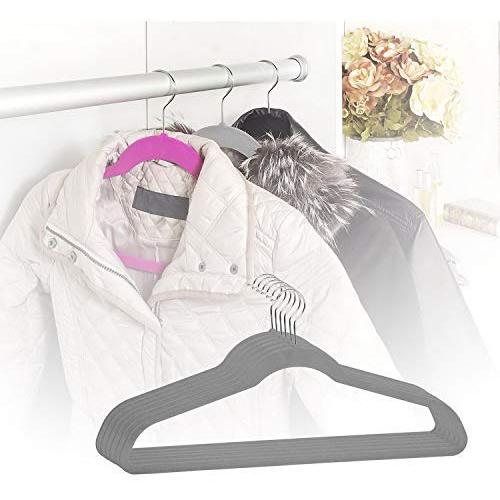 Simplify Extra Wide 21" Velvet Coat, Sturdy, Durable, Heavy Duty, Slim, Huggable, Holds 10lbs per Hanger, 6 Pack Grey Simplify Extra Wide 21" Velvet Coat, Sturdy, Durable, Heavy Duty, Slim, Huggable, Holds 10lbs per Hanger, 6 Pack Grey