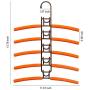 SUPOW Clothes Hangers, 5 in 1 Multi-Layer Nop-Slip Wardrobe Clothes Rack Metal Space Saver Clothes Storage Clothes Rack for Jacket, Coat, Sweater,Trousers, Shirt, T-Shirt, Ect.(Kids Size) (Bronze)
