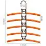 SUPOW Clothes Hangers, 5 in 1 Multi-Layer Nop-Slip Wardrobe Clothes Rack Metal Space Saver Clothes Storage Clothes Rack for Jacket, Coat, Sweater,Trousers, Shirt, T-Shirt, Ect.(Kids Size) (Bronze)