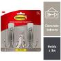 Command Large Wall hooks, 2 Pack, Brushed Nickel, Organize Damage-Free